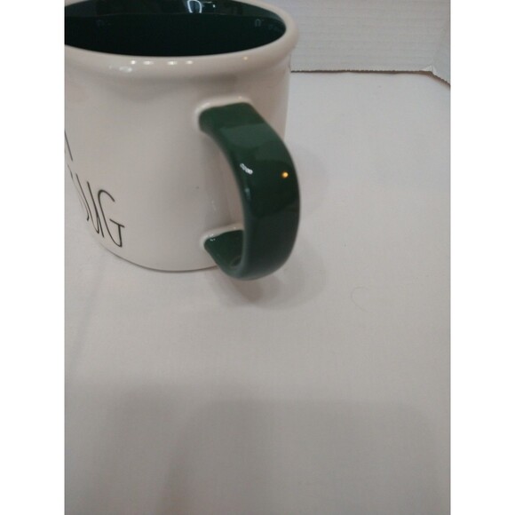 Rae Dunn Bah Humbug Mug Christmas Holiday Green double sided raccoon red hat - Picture 5 of 10